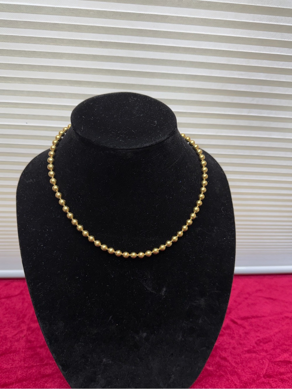 Vintage Gold Tone Beads Necklace 18 inch
